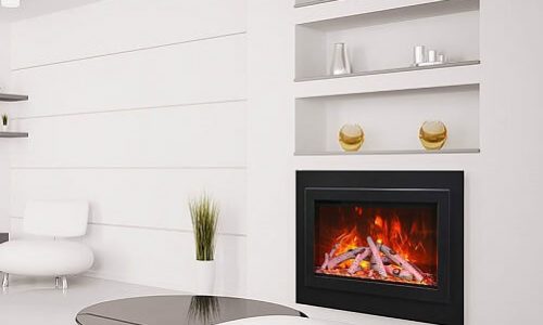 Amantii Traditional 33” Insert Electric Fireplace with 10 Piece Log Set (4)